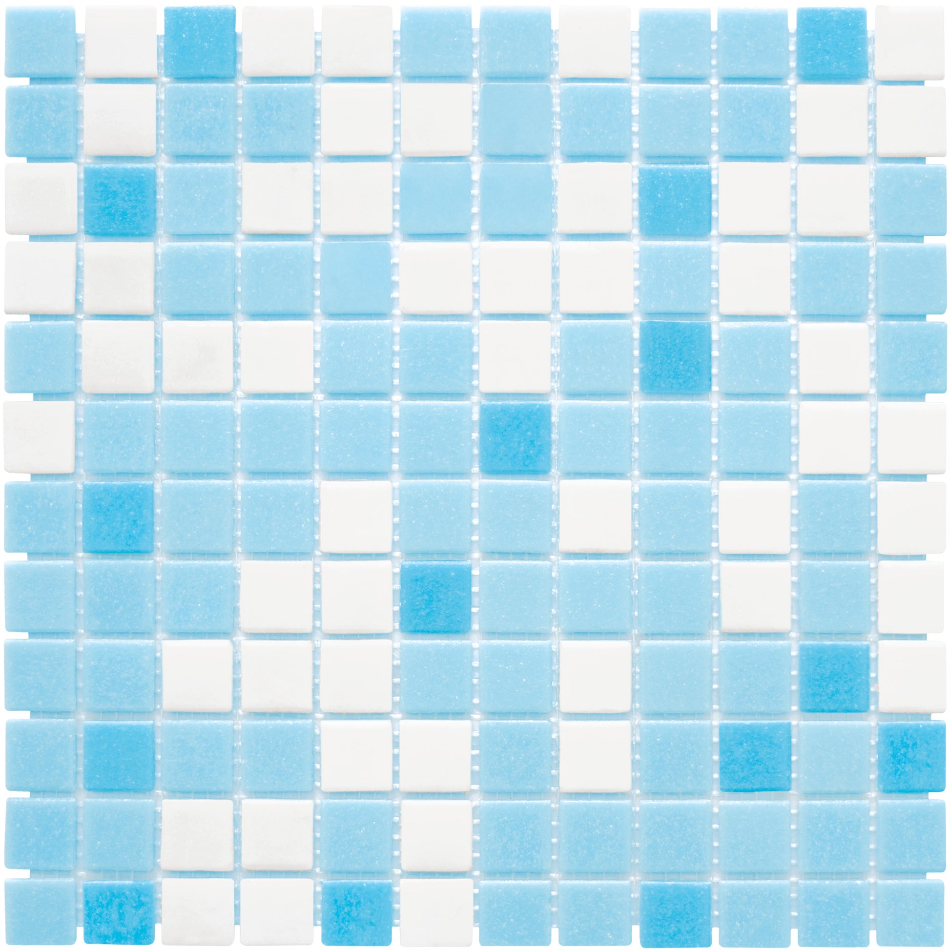 Mosaique melange adouci blanc bleu