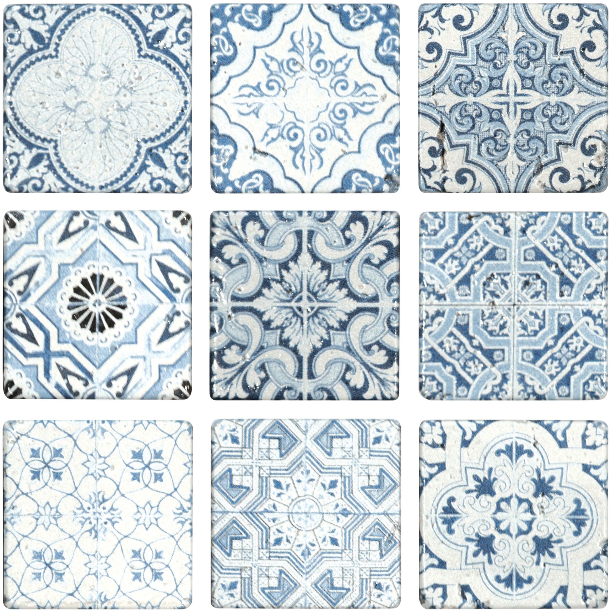 Mosaique decor renaissance travertin decore blue