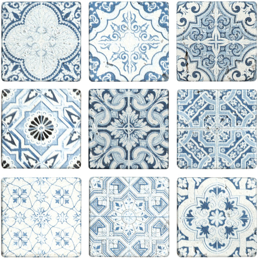 Mosaique decor renaissance travertin decore blue
