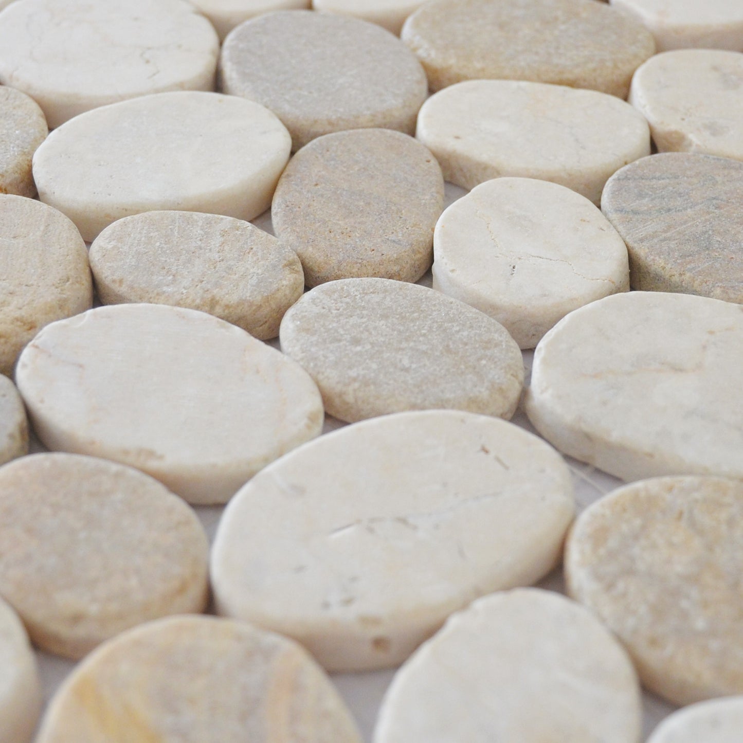 Mosaïque galet scie mix beige