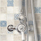Mosaïque renaissance travertin ivoire blue