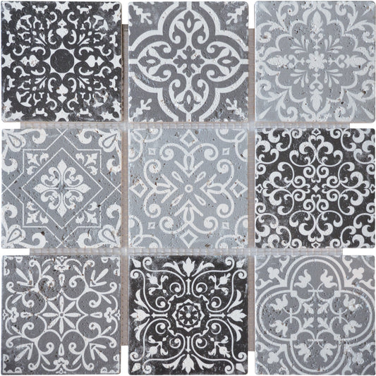 Mosaïque baroque gris