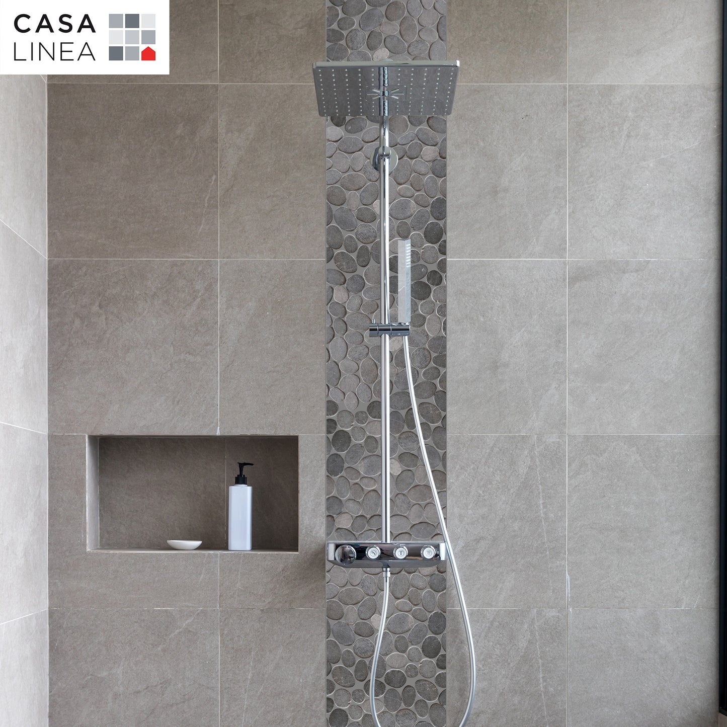 Mosaïque galet scie gris