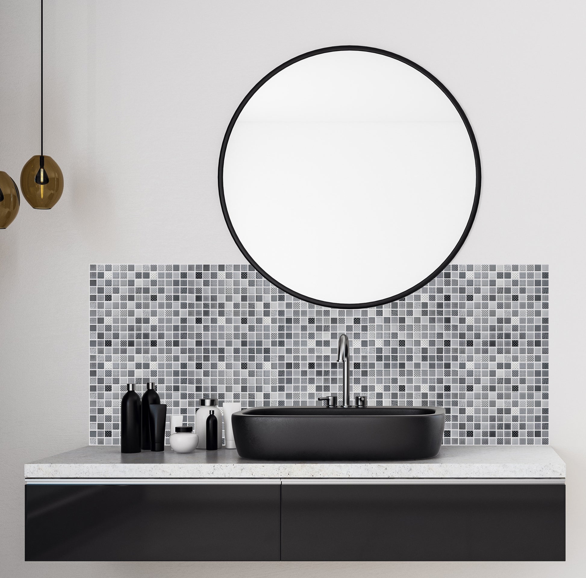 Mosaique resine mix gris