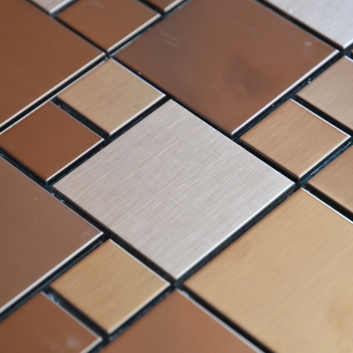 Mosaique inox mix marron