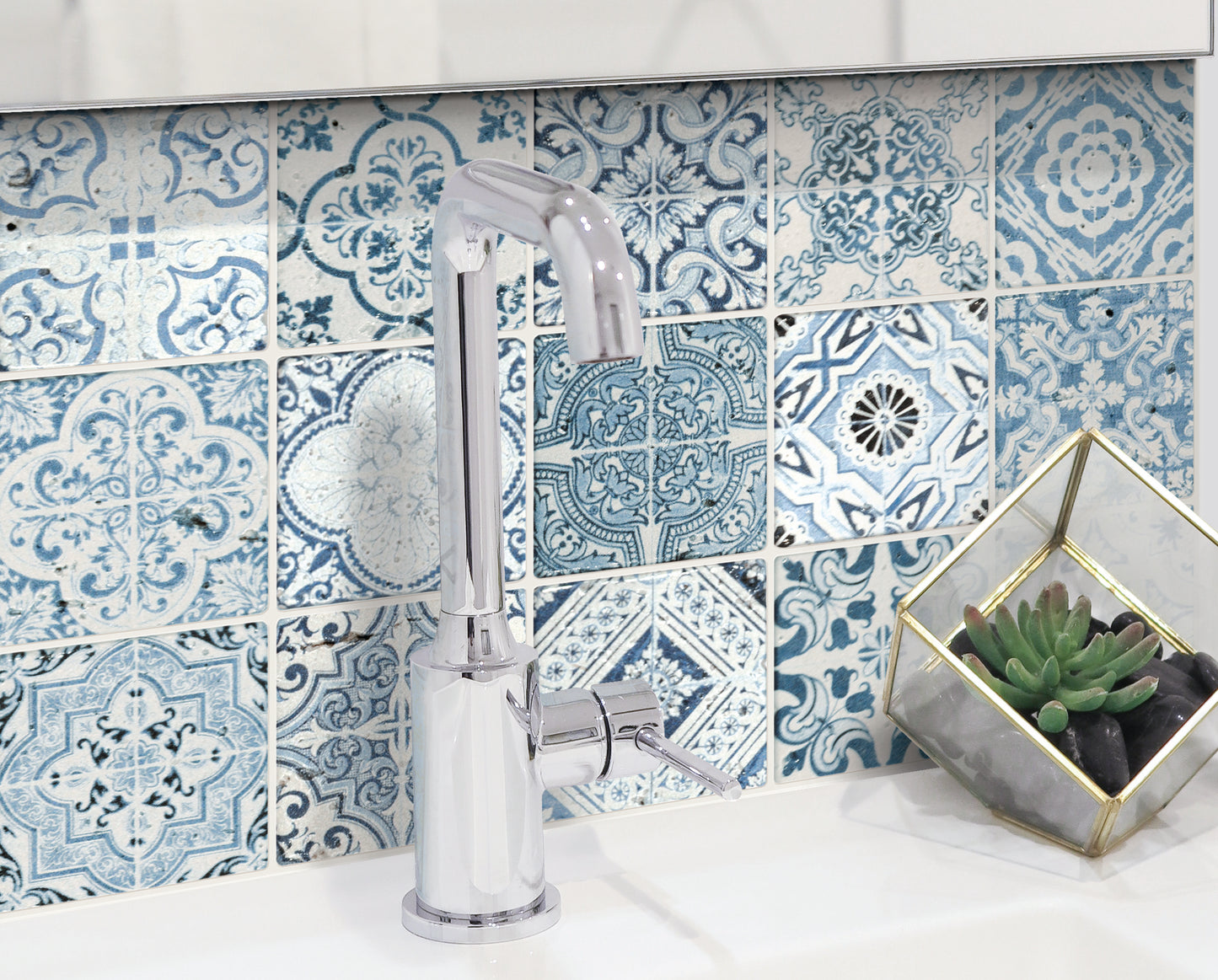 Mosaique decor renaissance travertin decore blue