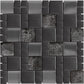 Mosaïque inox verre noir