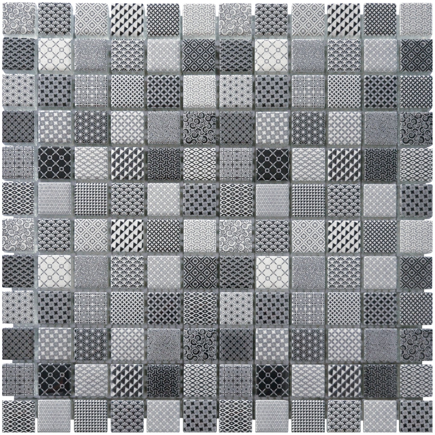 Mosaique resine mix gris